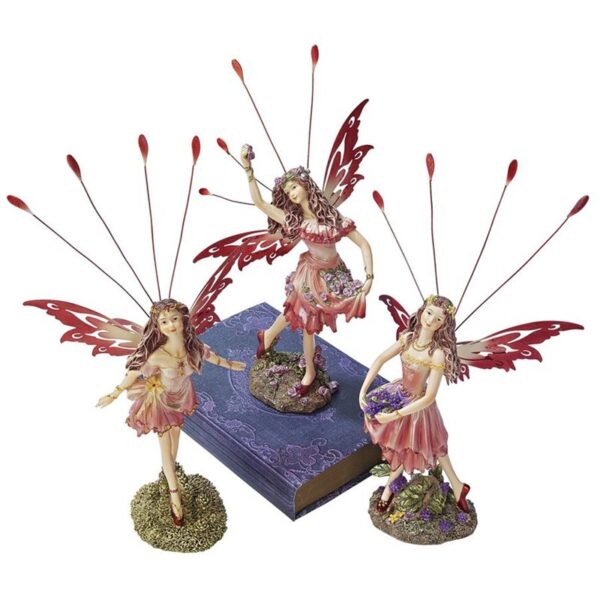 Design Toscano QS323955 5 Inch Crosstweed Meadow Fairy Statues, Set of 3