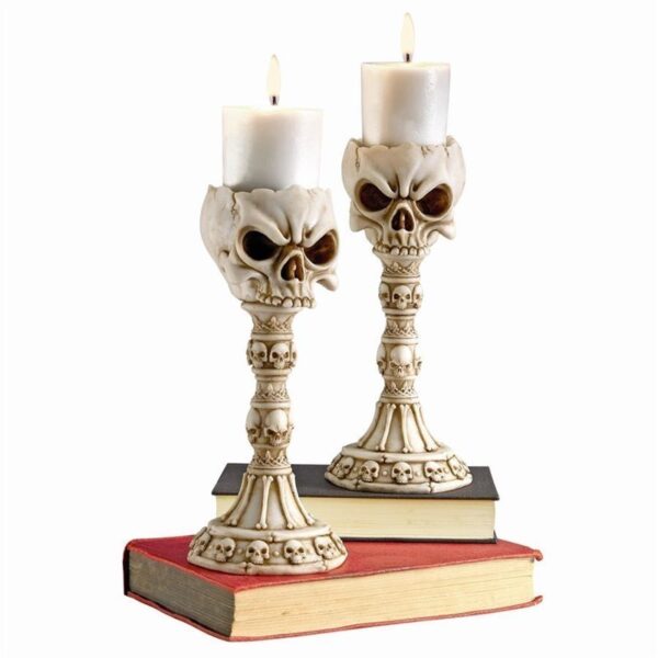 Design Toscano QS923844 3 1/2 Inch Skullduggery Candlesticks, Set of 2