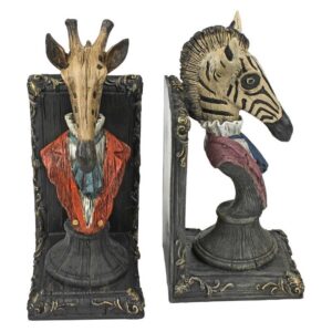 Design Toscano QS92460 4 Inch Giraffe and Zebra Bookends