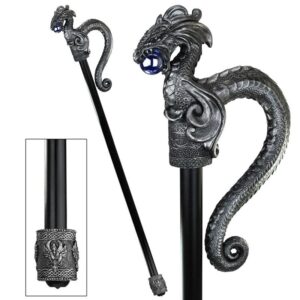 Design Toscano QS92690 Dragonsthorne 6 1/2 Inch Rampant Rogue Dragon Walking Stick