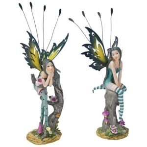 Design Toscano QS9327381 7 Inch Lochloy House Fairy Statues, Set of 2