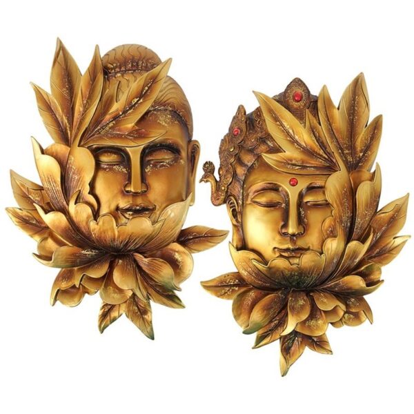 Design Toscano QS9348192 8 1/2 Inch Set of Buddha and Guan Yin Plaques