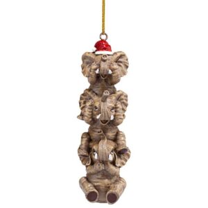 Design Toscano QS94879 1 1/2 Inch See Speak Hear No Evil Elephant Holiday Ornament