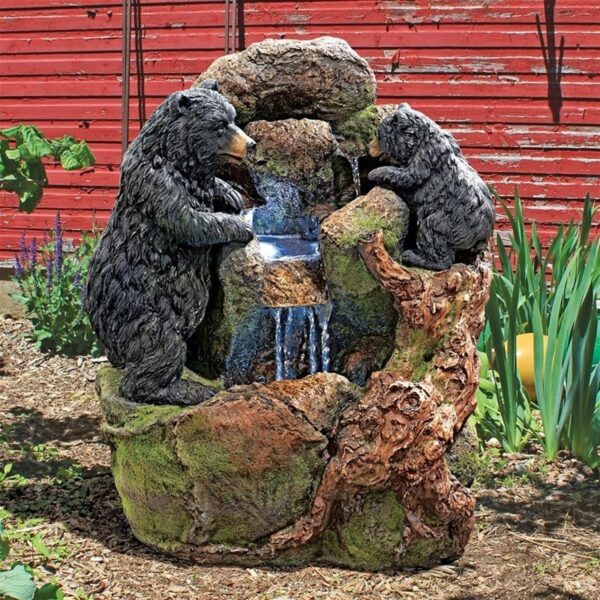 Design Toscano SH380324 19 1/2 Inch Grizzly Gulch Bears Fountain - Black