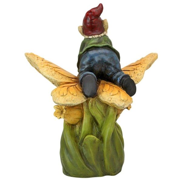 Design Toscano SH380879 16 /2 Inch On a Butterfly's Back Gnome Statue