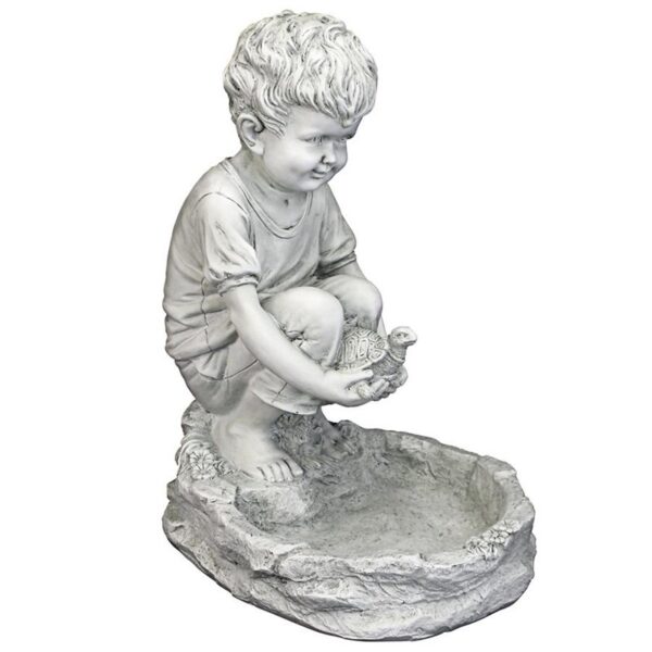 Design Toscano SH38100313 9 Inch Tommy at Turtle Pond Little Boy Statue