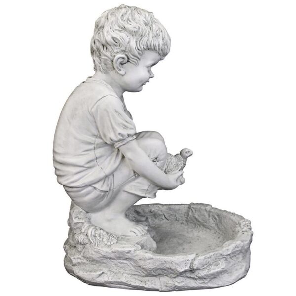 Design Toscano SH38100313 9 Inch Tommy at Turtle Pond Little Boy Statue