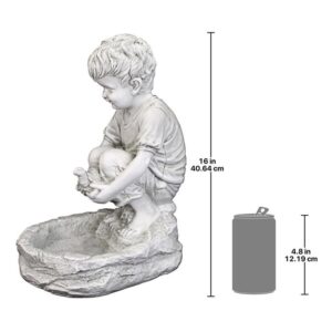 Design Toscano SH38100313 9 Inch Tommy at Turtle Pond Little Boy Statue