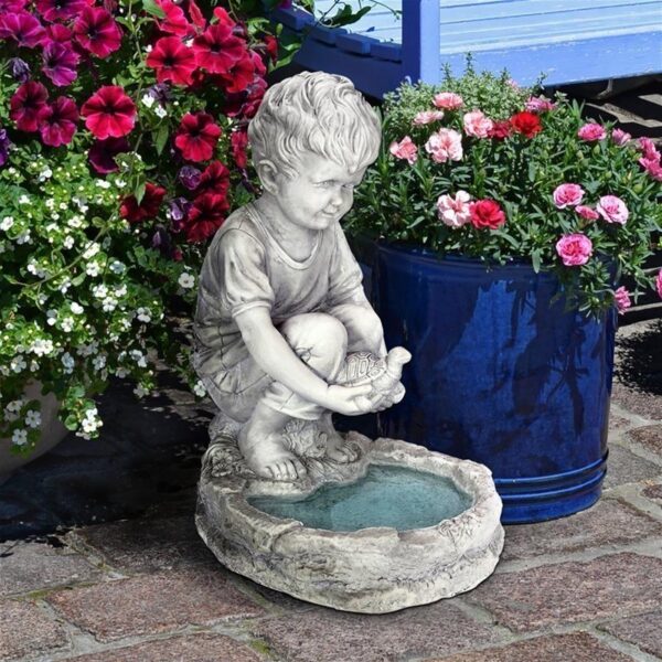 Design Toscano SH38100313 9 Inch Tommy at Turtle Pond Little Boy Statue