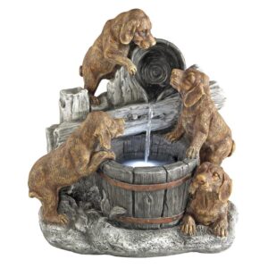 Design Toscano SH382614 21 Inch Puppy Pail Pour Garden Fountain