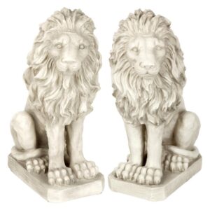 Design Toscano SH943 Set of Right and Left Mansfield Manor Lions Sentinel Statue