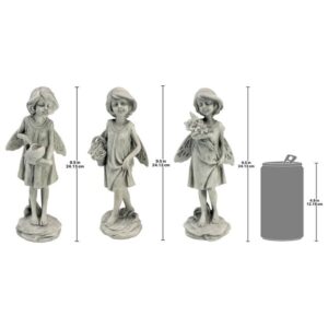 Design Toscano SH99403614 4 Inch Rose Garden Fairy Statues, Set of 3