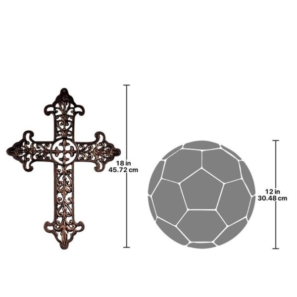 Design Toscano SP13566 13 Inch Fleur De Lis Iron Cross