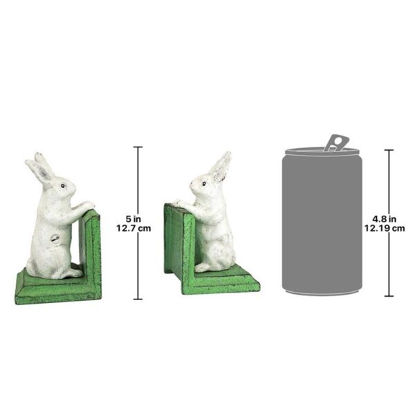 Design Toscano SP1601 3 Inch Bookworm Bunny Rabbits Iron Bookend Set