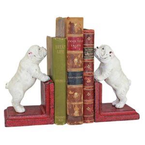 Design Toscano SP2524 3 1/2 Inch Over The Fence Bulldog Bookend Set