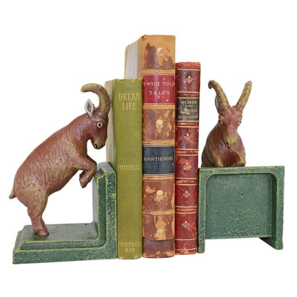 Design Toscano SP2680 3 1/2 Inch Billy Goat Cast Iron Bookends Set