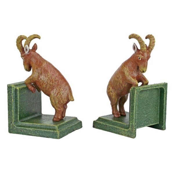 Design Toscano SP2680 3 1/2 Inch Billy Goat Cast Iron Bookends Set