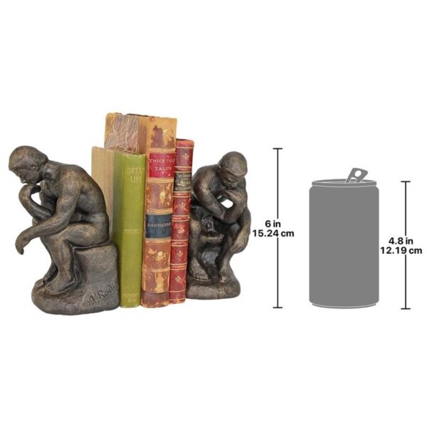 Design Toscano SP2926 4 Inch Rodins Thinker Bookend Pair