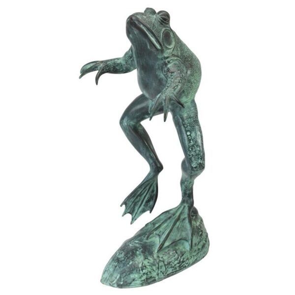 Design Toscano SU1870 15 Inch Medium Leaping Spitting Frog Bronze