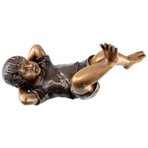 Design Toscano SU20193 10 1/2 Inch Lazy Days Resting Boy Spitter - Bronze