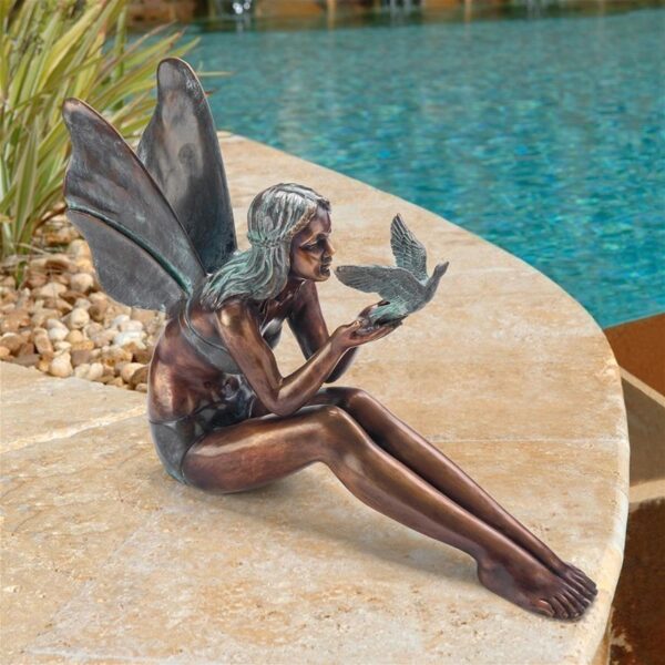 Design Toscano SU47107 24 Inch Bronze Bird Fairy Large