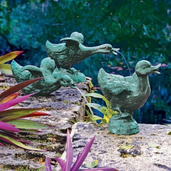 Design Toscano SU90015 7 1/2 Inch Ducks, Set of 3 - Bronze