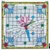 Design Toscano TF26314 24 Inch Dragonfly Pond Stained Glass Window