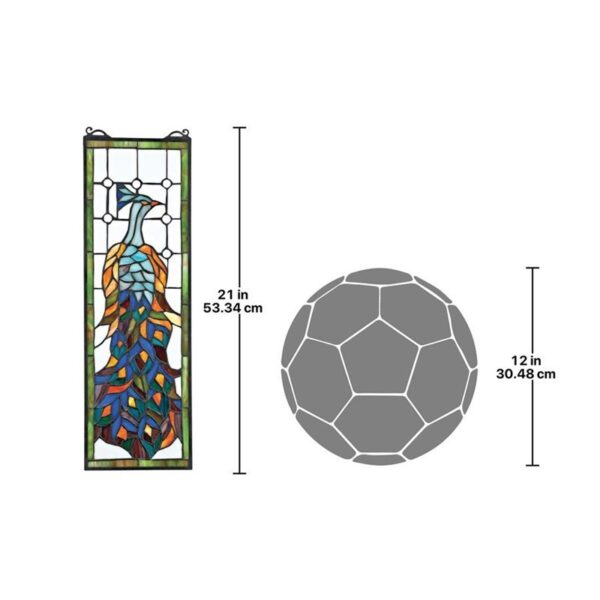 Design Toscano TF27226 7 Inch Pleasant Peacock Stained Glass Window