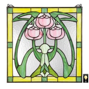 Design Toscano TF28012 17 Inch Glasgow Basket Stined Glass Window