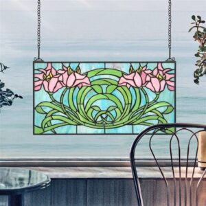 Design Toscano TF28023 23 Inch Beaucoup De Fleurs Stained Glass Window