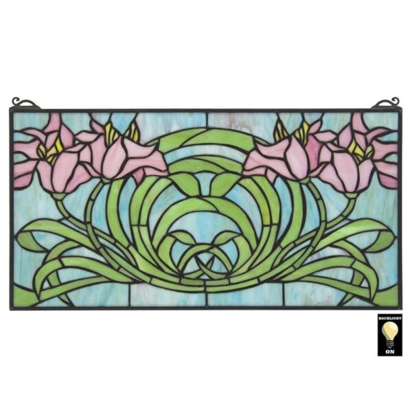 Design Toscano TF28023 23 Inch Beaucoup De Fleurs Stained Glass Window