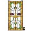 Design Toscano TF28030 15 1/2 Inch Ruskin Rose Two Flower Stained Glass