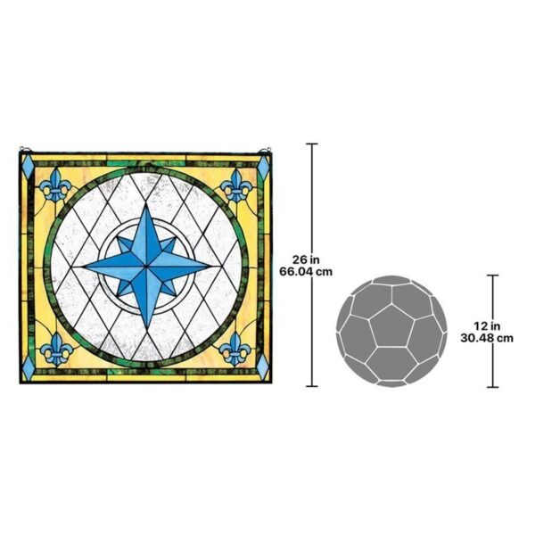 Design Toscano TF5030 28 Inch Compass Rose Stained Glass Window