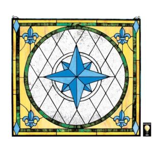 Design Toscano TF5030 28 Inch Compass Rose Stained Glass Window