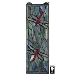 Design Toscano TF53502 7 Inch Tiffany Style Dragonfly Stained Glass