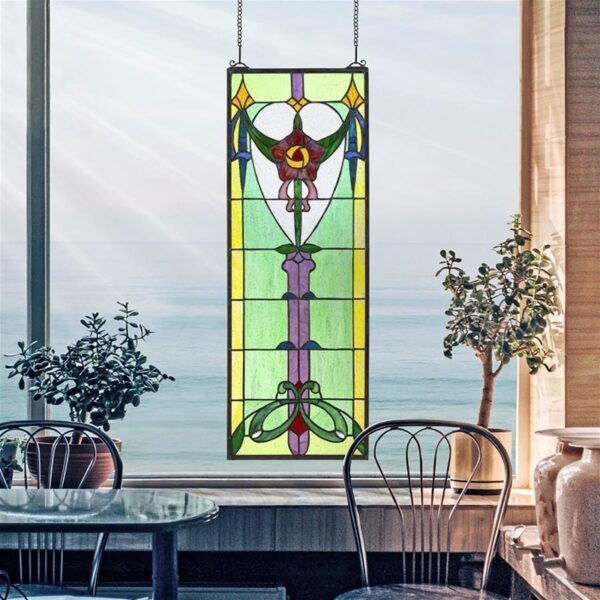 Design Toscano TF807 11 Inch Presentation Rose Stained Glass Window