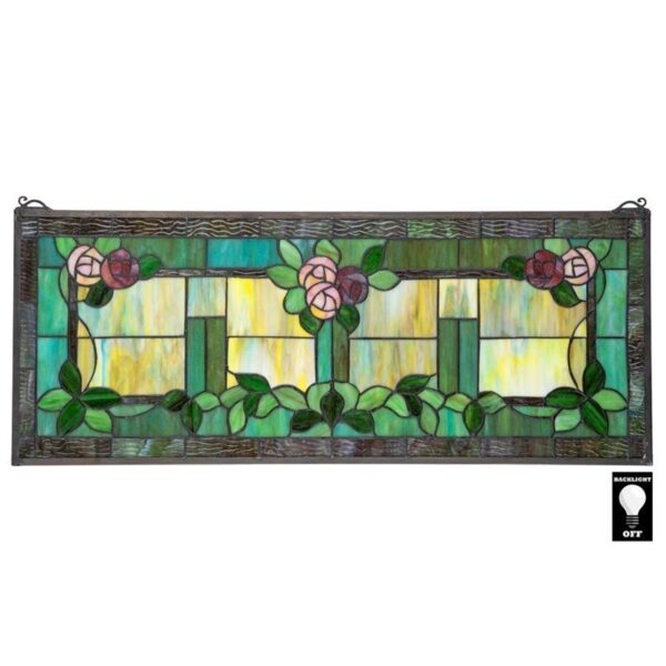 Design Toscano TF809 31 Inch Rose Trellis Stained Glass Window