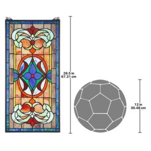 Design Toscano TF812 13 Inch Stanwyck Flower Stained Glass Window