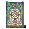 Design Toscano TF813 16 Inch Leigh Blue and Green Stained Glass Window