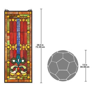 Design Toscano TF814 11 Inch Lamour Blue Stained Glass Window