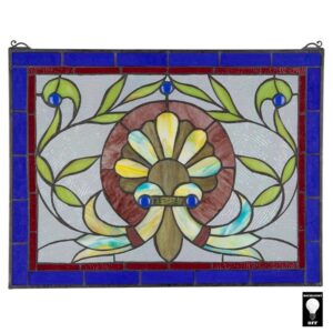 Design Toscano TF84 25 Inch Prairie Flower Stained Glass Window