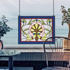 Design Toscano TF84 25 Inch Prairie Flower Stained Glass Window