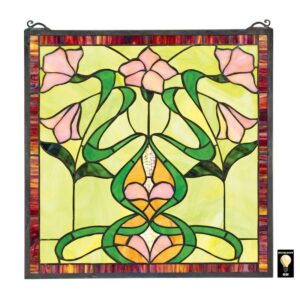 Design Toscano TF85 17 Inch Nouveau Lily Stained Glass Window