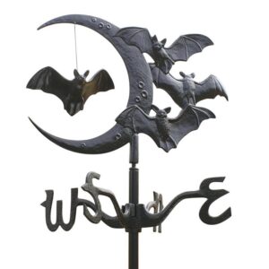 Design Toscano WH60122 12 Inch Crescent Moon and Bats Garden Weathervane