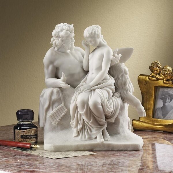 Design Toscano WU73382 7 1/2 Inch Pan Comforts Psyche Statue